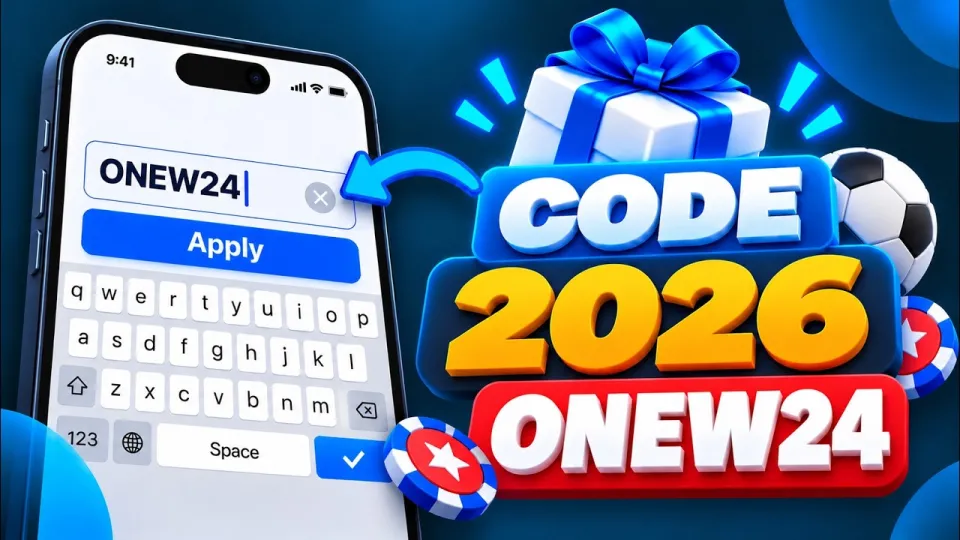 What does the 1win promo code ONEW24 give new players in 2026?